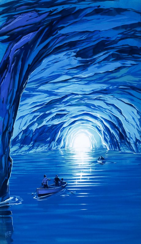 De Blauwe Grot in Capri door Angus McBride