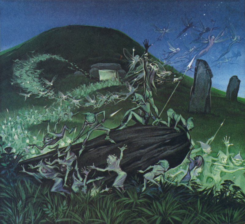 De kleine mensen (kleurenlitho) door Angus McBride