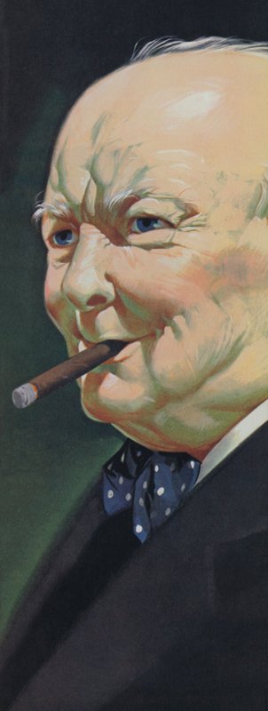 Winston Churchill (kleurenlitho) door Angus McBride