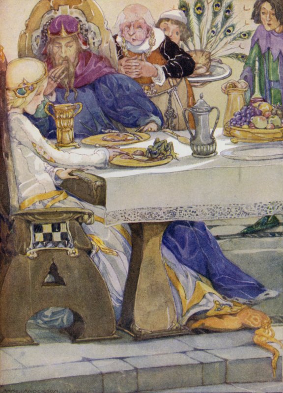 De Kikkerprins (kleur litho) door Anne (after) Anderson