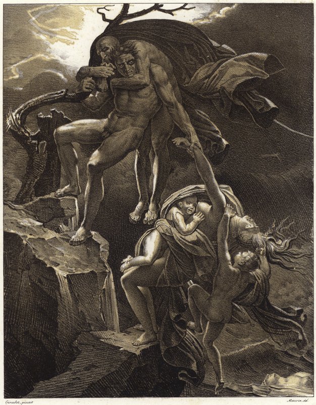 Scène van de zondvloed door Anne Louis Girodet de Roucy Trioson