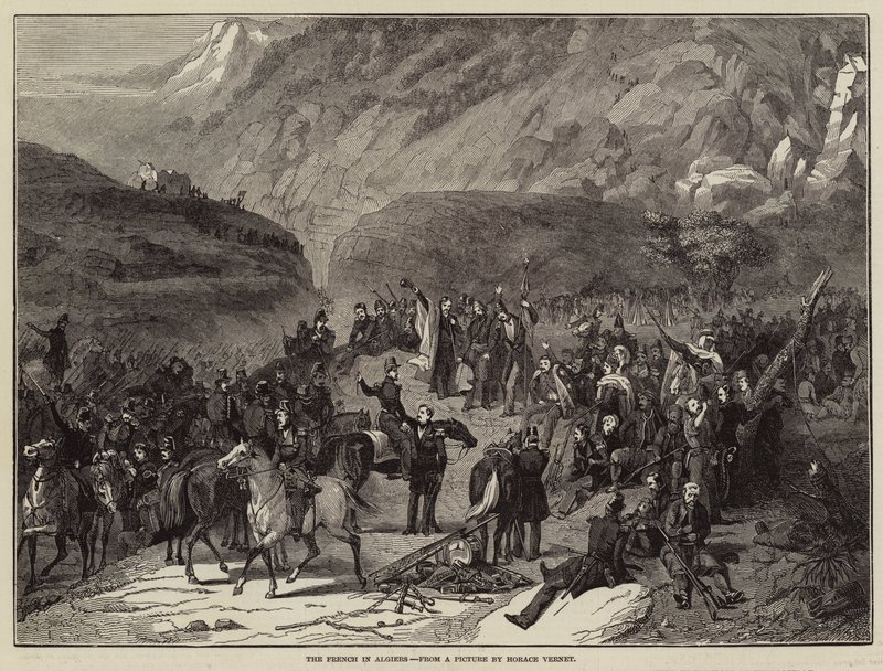 De Fransen in Algiers door Antoine Charles Horace Vernet