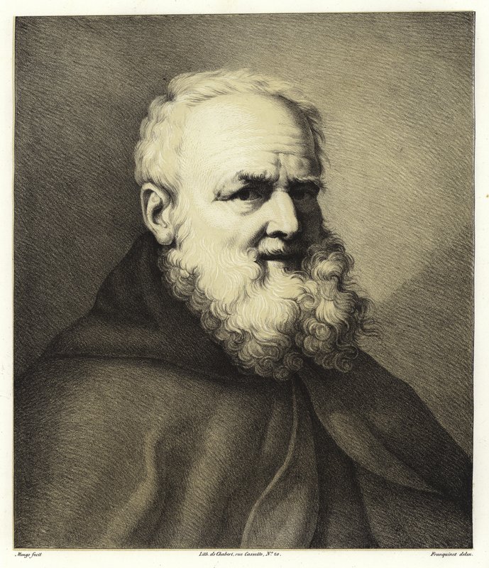 Portret van een bebaarde man door Anton Raphael Mengs