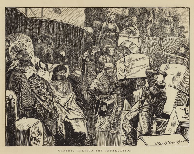 Grafisch Amerika, de inscheping door Arthur Boyd Houghton