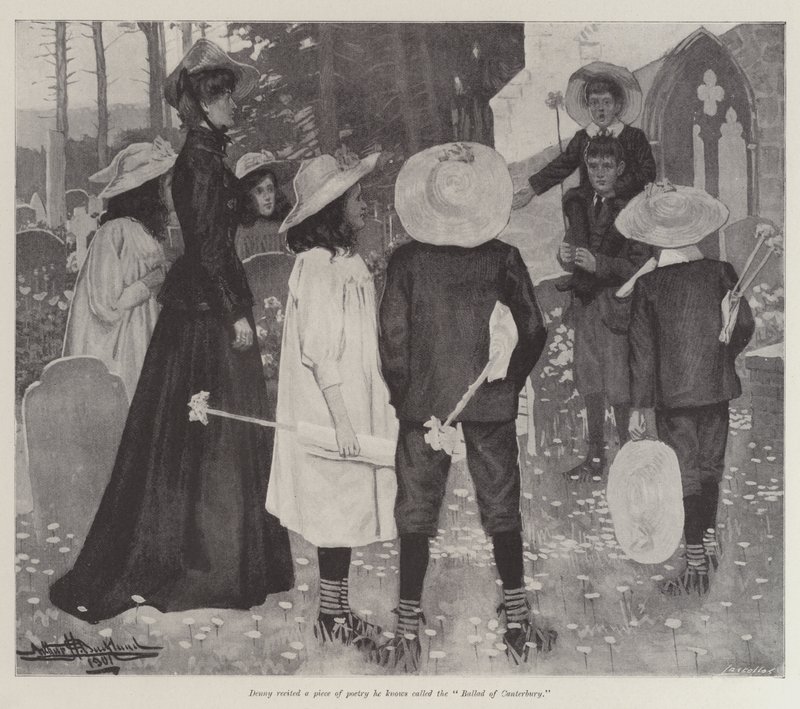 De Canterbury-pelgrims, door E Nesbit door Arthur Herbert Buckland