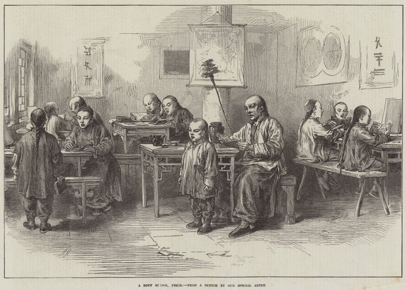 Een jongensschool, Peking door Arthur Hopkins