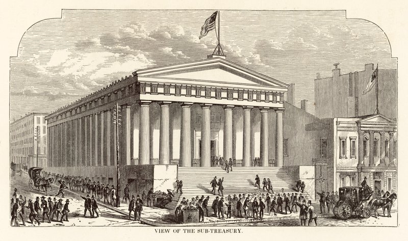 Uitzicht op de Sub-Treasury door Arthur Lumley