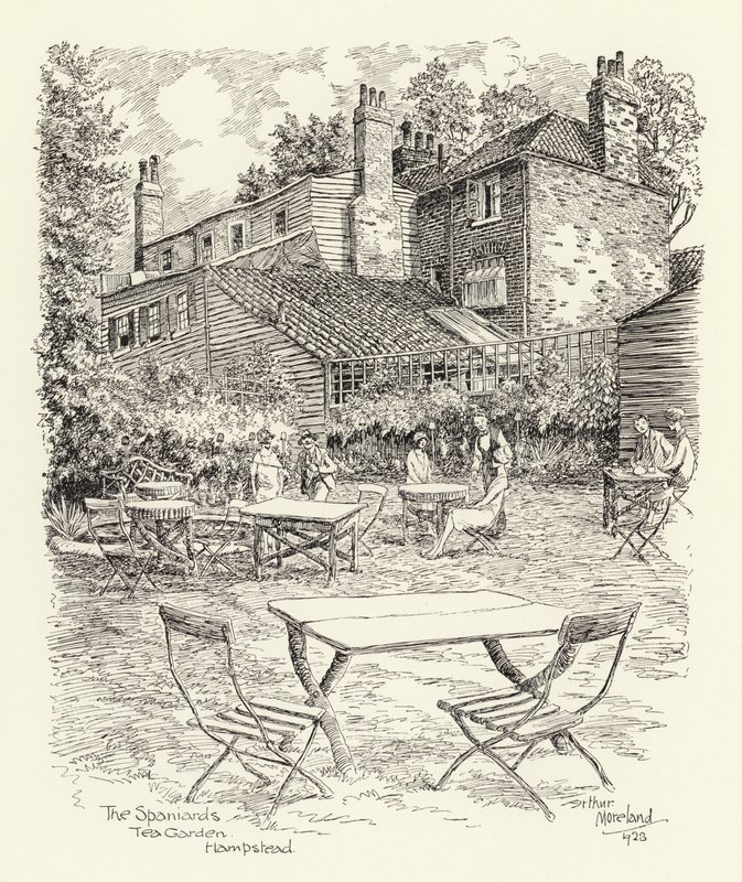 The Spaniards Tea Garden, Hampstead door Arthur Moreland