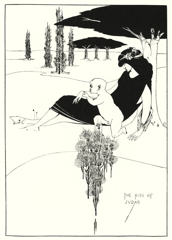 De kus van Judas (gravure) door Aubrey (after) Beardsley