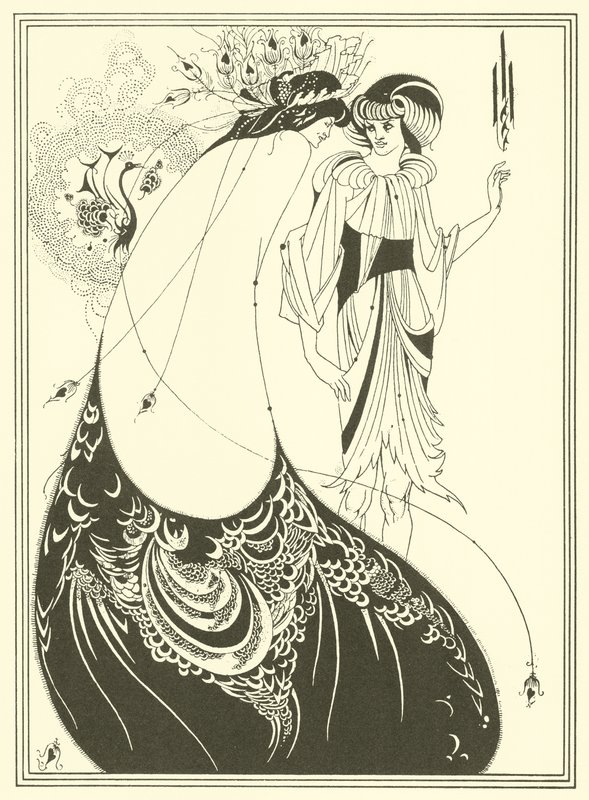 De Pauwenrok (lithografie) door Aubrey (after) Beardsley
