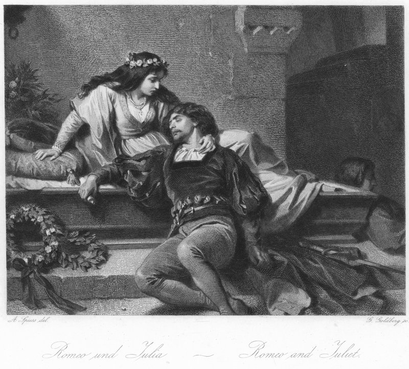 Scène uit Romeo en Julia door August Spiess