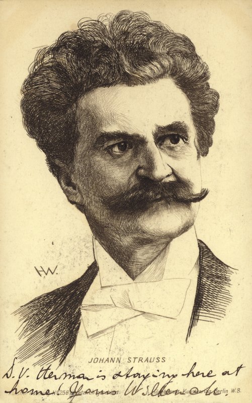 Portret van Johann Strauss II door Austrian School
