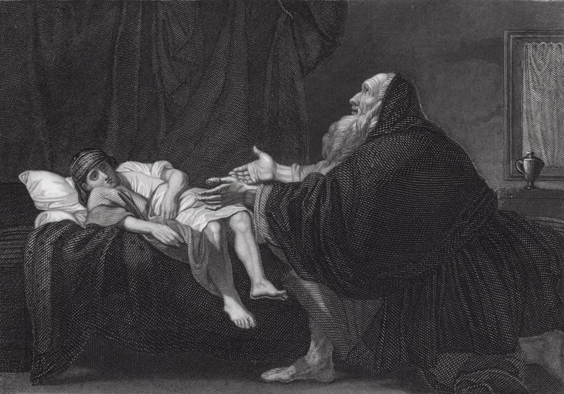Elia wekt de zoon van de weduwe op door Benjamin (after) West