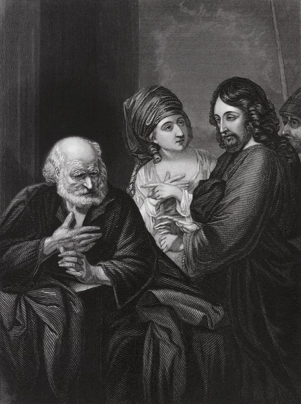 Petrus verloochent Christus door Benjamin (after) West