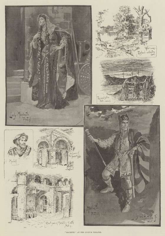 Macbeth in het Lyceum Theatre door Bernard Partridge