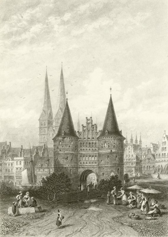 De Holsteinpoort, Lübeck door Carl Friedrich Heinrich Werner