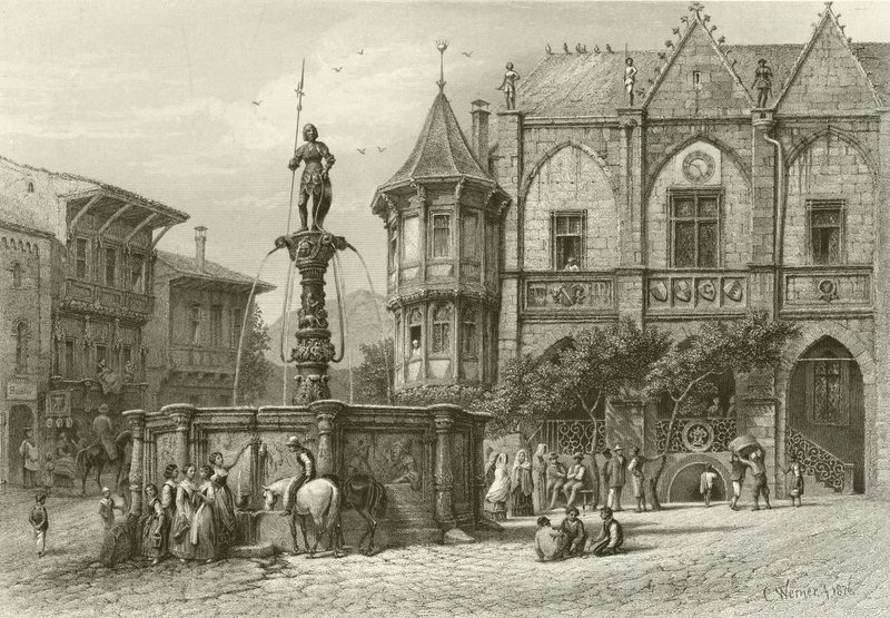 Het stadhuis, Hildesheim door Carl Friedrich Heinrich Werner