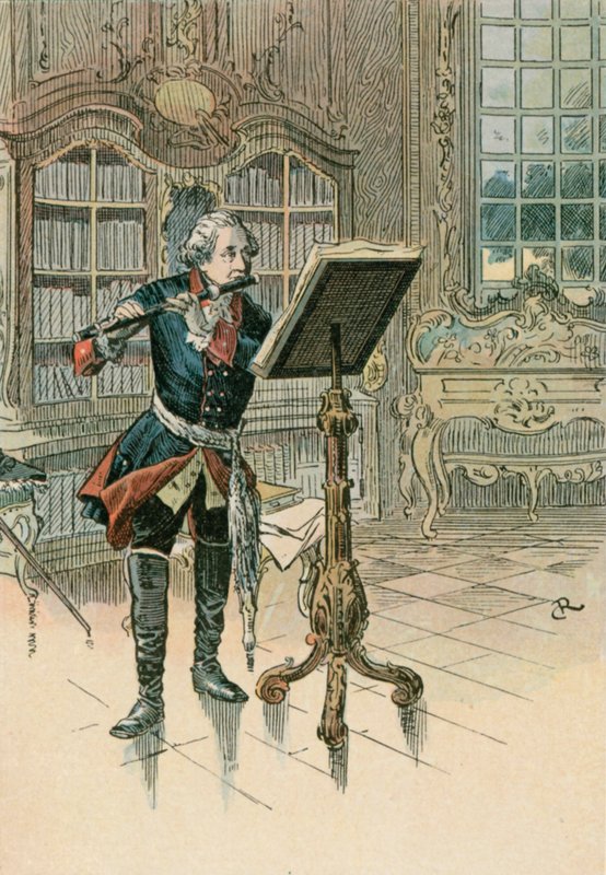 Frederik de Grote (1712-1786) speelt de fluit door Carl Rohling