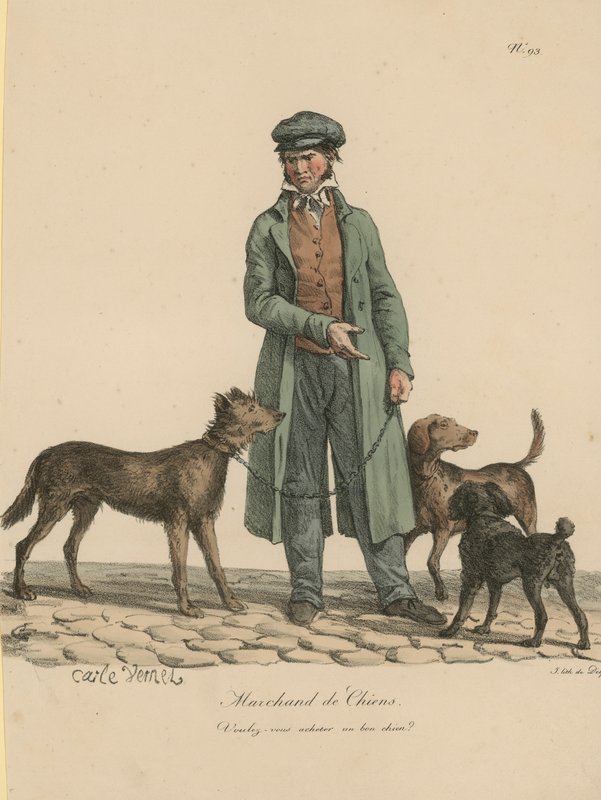 Hondenverkoper door Carle Vernet