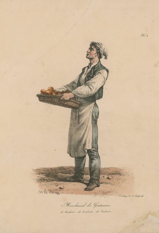 Taartenverkoper door Carle Vernet