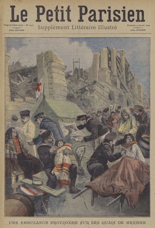 De aardbeving van Messina in 1908, Italië door Carrey