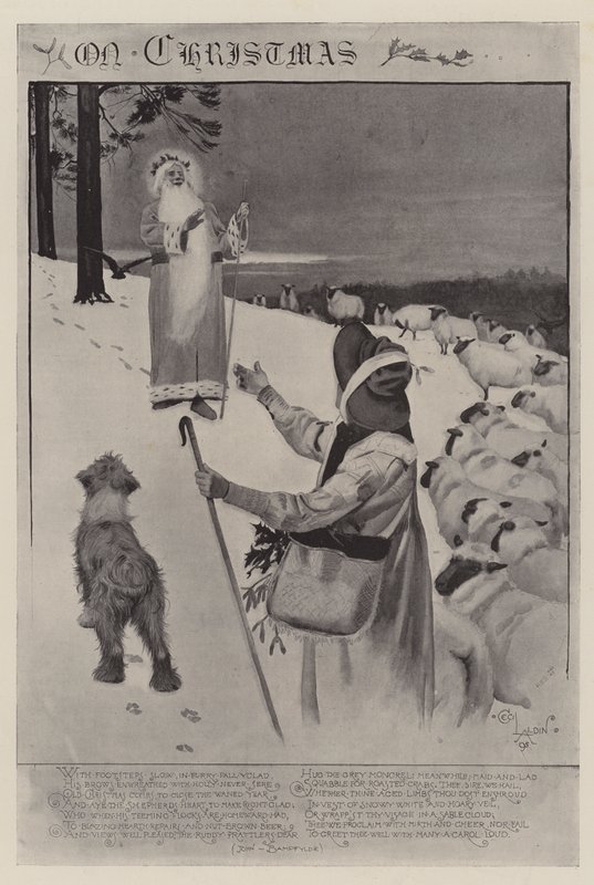 Met Kerstmis door Cecil Charles Windsor Aldin