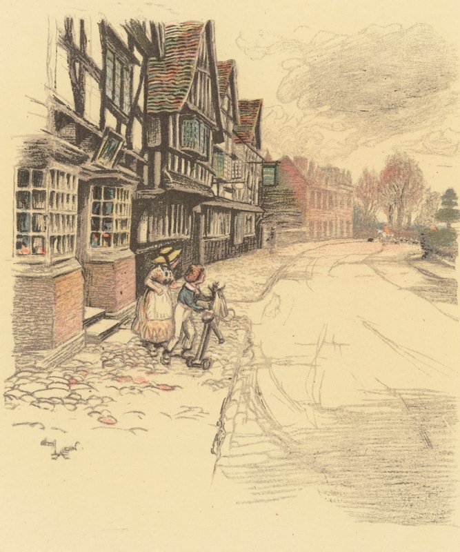 The Kings Head, Ombersley door Cecil Charles Windsor Aldin