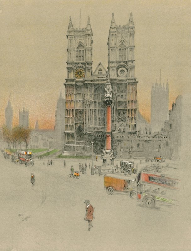 Westminster Abbey door Cecil Charles Windsor Aldin