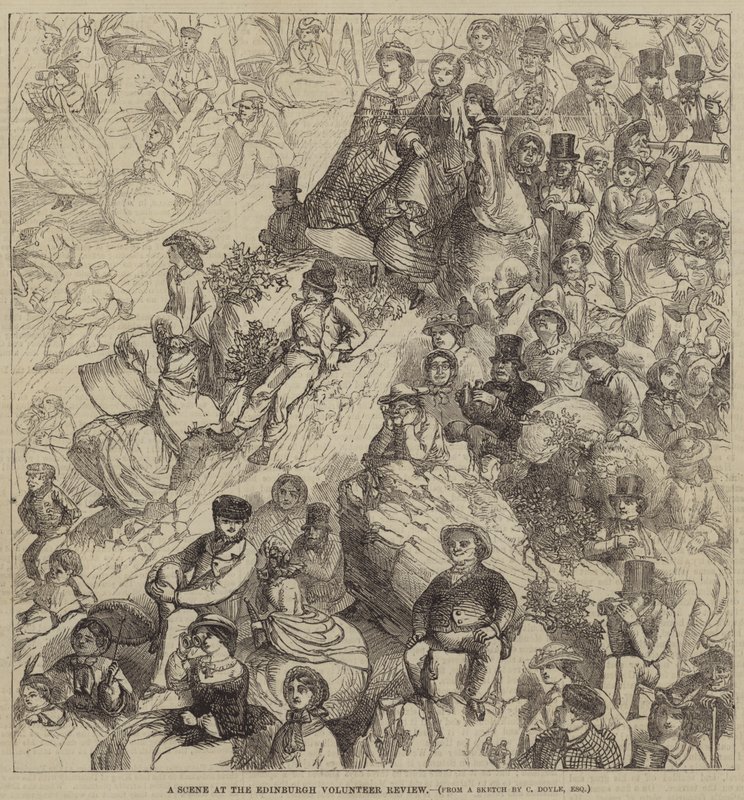 Een Scène bij de Edinburgh Vrijwilligersparade door Charles Altamont Doyle