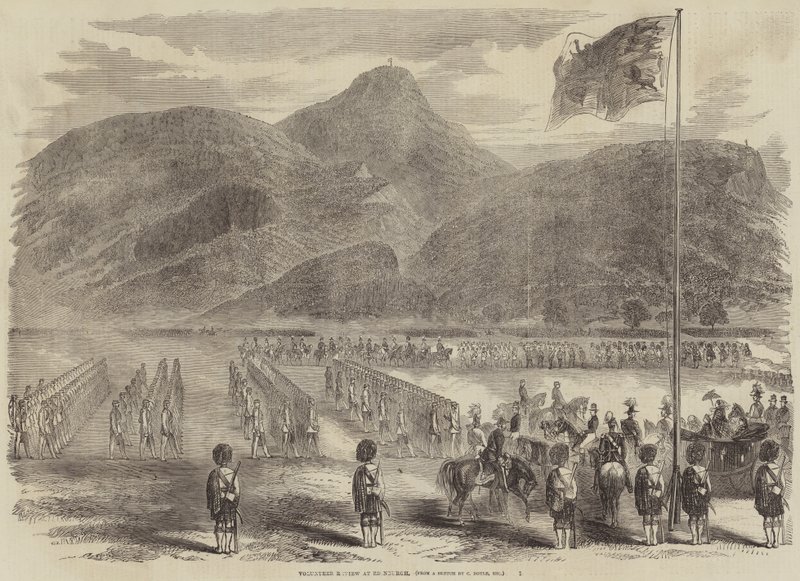 Vrijwilligersparade in Edinburgh door Charles Altamont Doyle