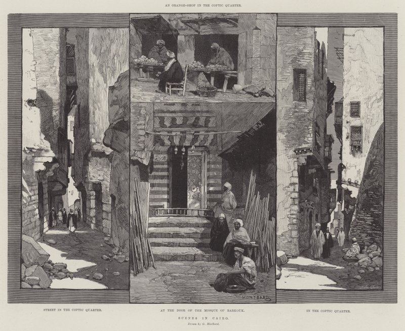 Scènes in Caïro door Charles Auguste Loye