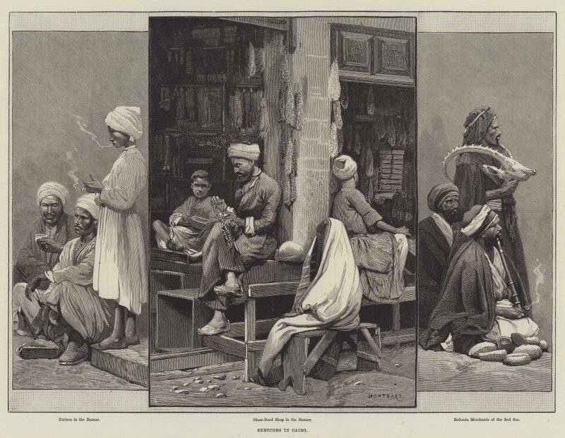 Schetsen in Caïro door Charles Auguste Loye