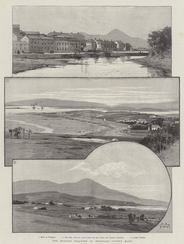 De bootramp bij Westport, County Mayo door Charles Auguste Loye