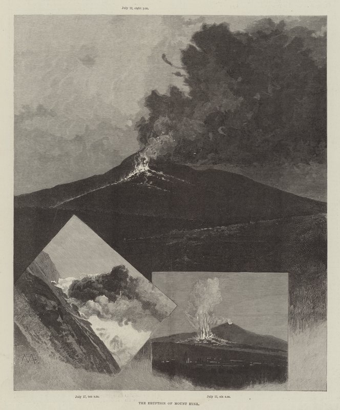De uitbarsting van de Etna door Charles Auguste Loye