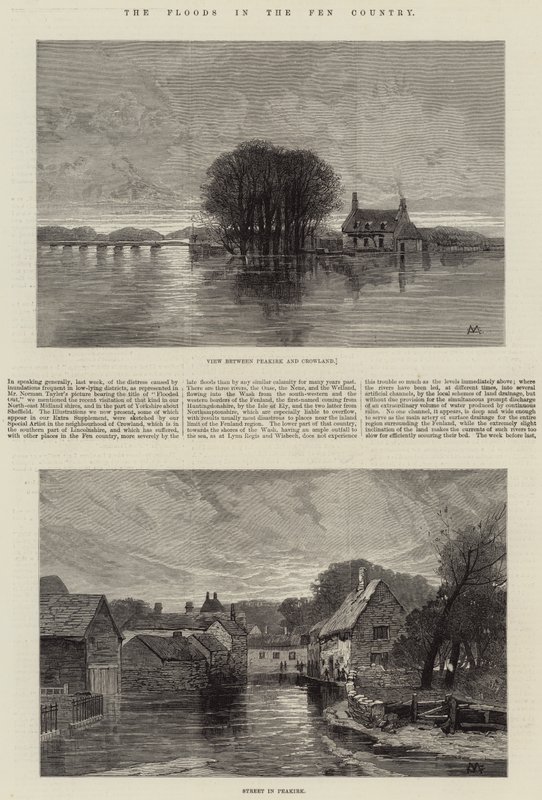 De overstromingen in het Fenland door Charles Auguste Loye