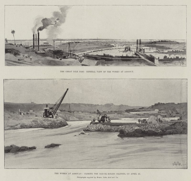 De grote Nijl-dam door Charles Auguste Loye