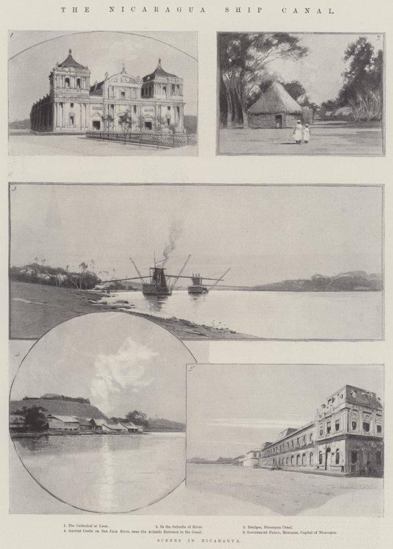 Het Nicaragua Kanaal door Charles Auguste Loye