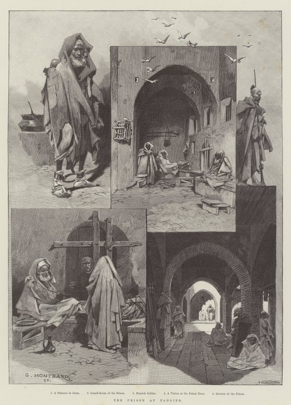 De gevangenis in Tanger door Charles Auguste Loye