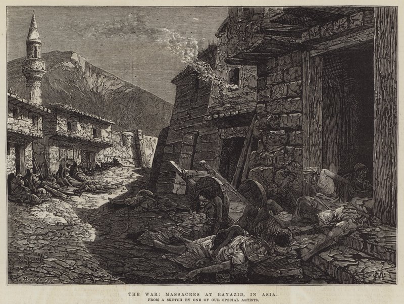 De oorlog, bloedbaden in Bayazid, in Azië door Charles Auguste Loye