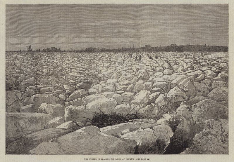 De Winter in Frankrijk, de Loire bij Saumur door Charles Auguste Loye