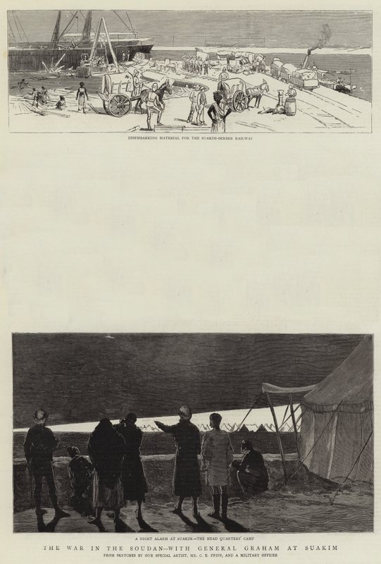 De Oorlog in de Soedan, met Generaal Graham bij Suakim door Charles Edwin Fripp