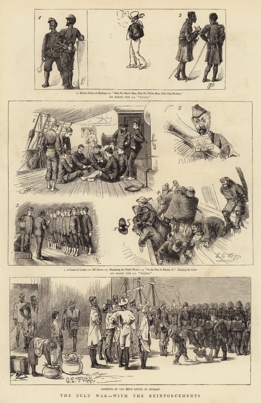 De Zoeloe-oorlog, met de versterkingen door Charles Edwin Fripp