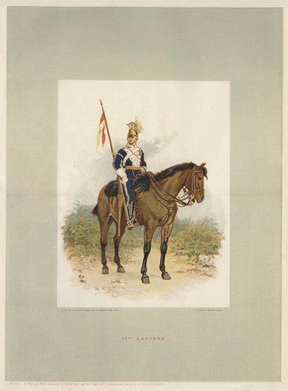 17e Lancers, een soldaat in review order door Charles Green