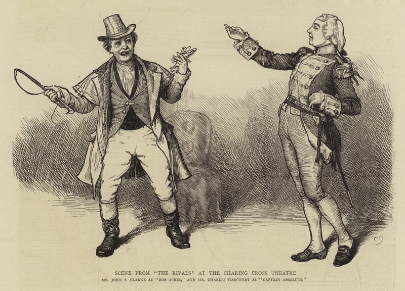 Scène uit The Rivals in het Charing Cross Theatre door Charles Green
