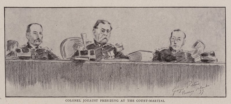 Kolonel Jouaust voorzit de Krijgsraad door Charles Paul Renouard