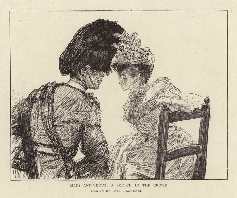Mars en Venus, een Schets in de Menigte door Charles Paul Renouard