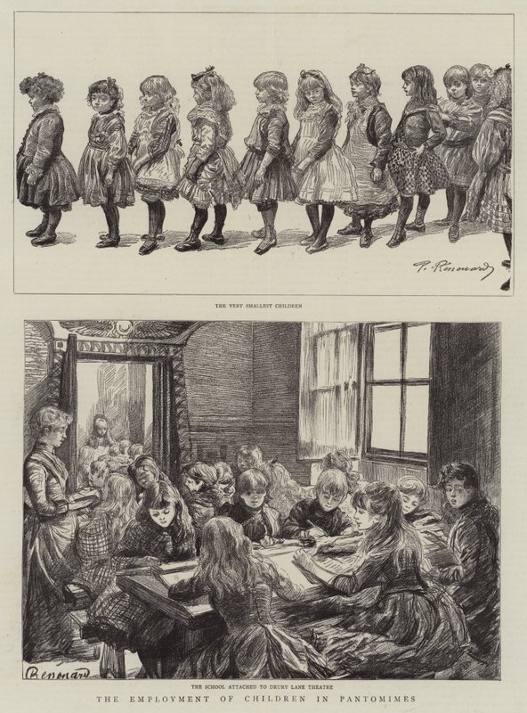 Het werk van kinderen in pantomimes door Charles Paul Renouard