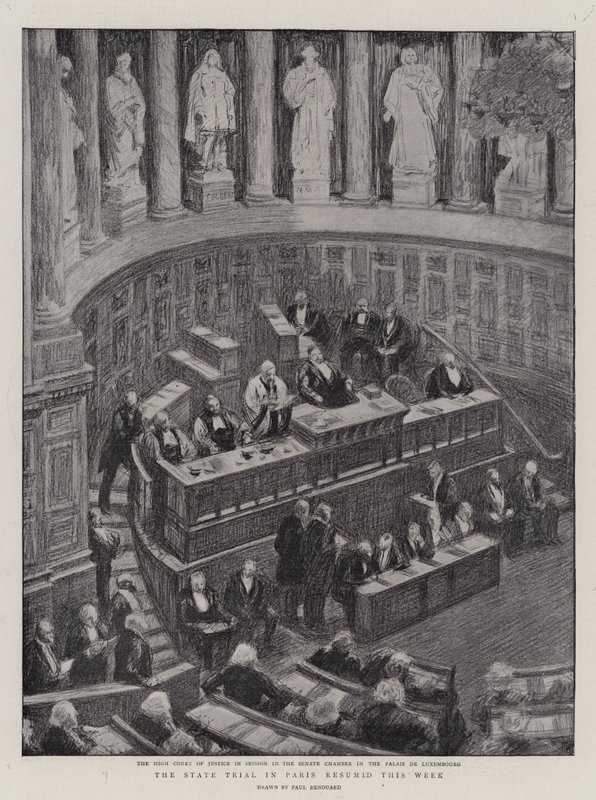 Het staatsproces in Parijs hervat deze week door Charles Paul Renouard