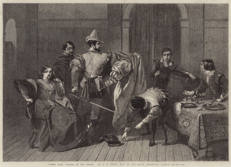 Scène uit Taming of the Shrew door Charles Robert Leslie