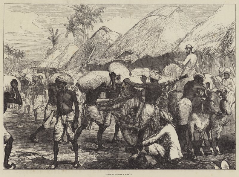 Laden van ossenwagens door Sir John Charles Robinson